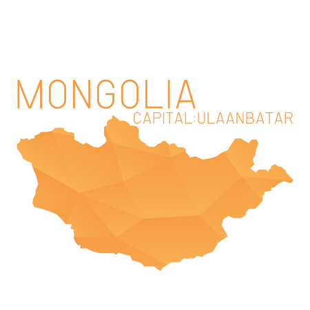 Mongolia map geometric backgroundのイラスト素材