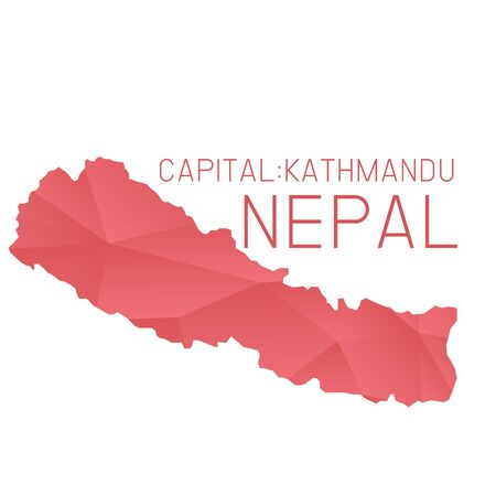Nepal map geometric backgroundのイラスト素材