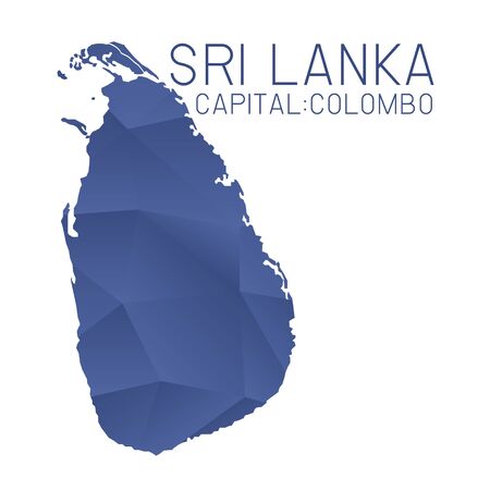 Sri Lanka map geometric backgroundのイラスト素材