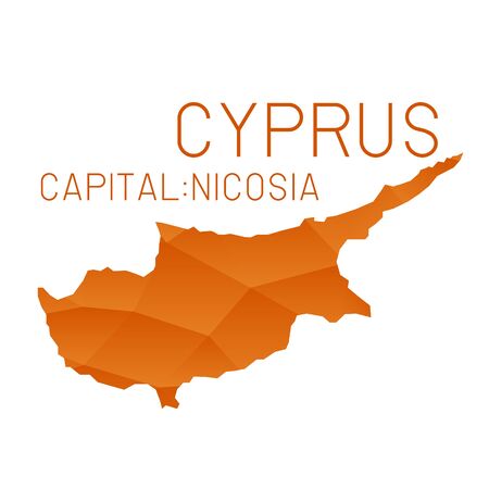 Cyprus map geometric backgroundのイラスト素材