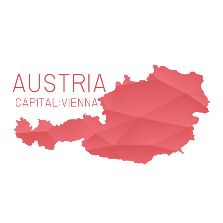 Austria map geometric backgroundのイラスト素材