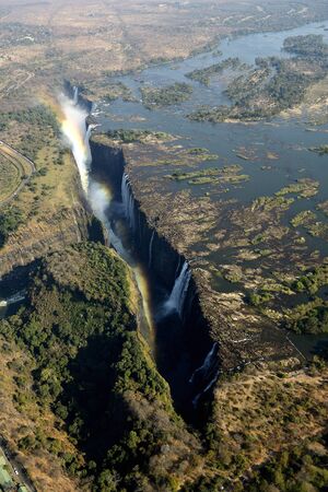 Victoria Falls, helicopter viewの写真素材