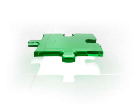3D image of a jigsaw puzzle piece fitting into a space. Could be used as a business or employment concept image.の写真素材