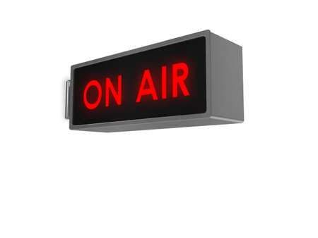 Illustration of an 'On Air' sign, with illuminated red text.の写真素材
