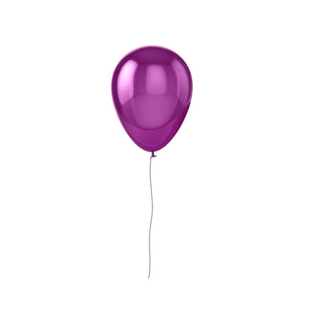 Shiny purple balloon, isolated on white background.の写真素材