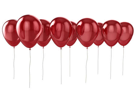 Shiny red balloons isolated on a white background.の写真素材