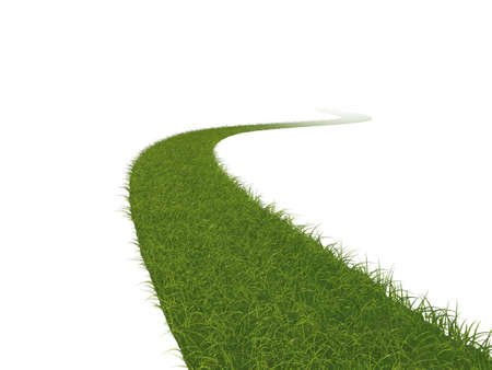 Illustration of a grass path leading into the distanceの写真素材