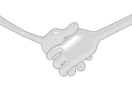 Cartoon handshake close up.の写真素材