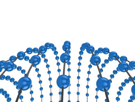 Illustration of a network of glossy blue spheres. Please see my portfolio for more in the series.の写真素材