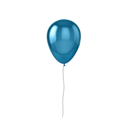 Shiny blue balloon, isolated on white background.の写真素材