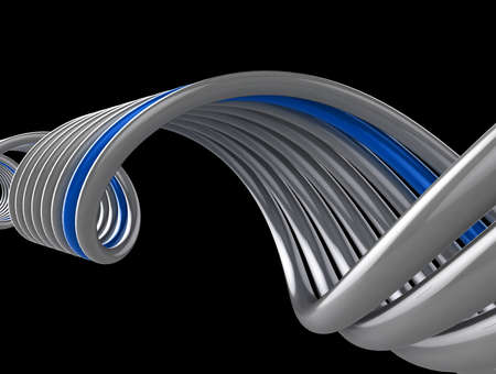 Shiny 3d blue and gray swirls. Please see my portfolio for more in the series.の写真素材