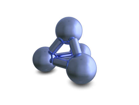 3d representation of an atom, isolated on a white background