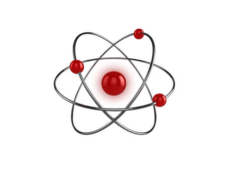 3d illustration of a science, or atom symbol, isolated on a white backgroundの写真素材