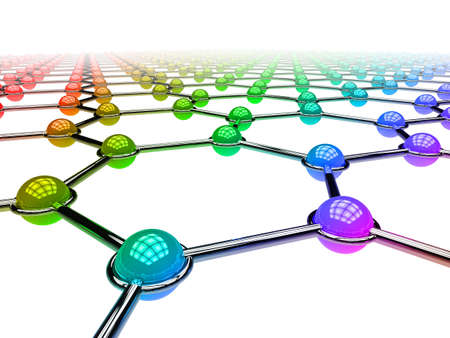High quality abstract illustration which could be used to represent a network, connections, or technology in general.の写真素材
