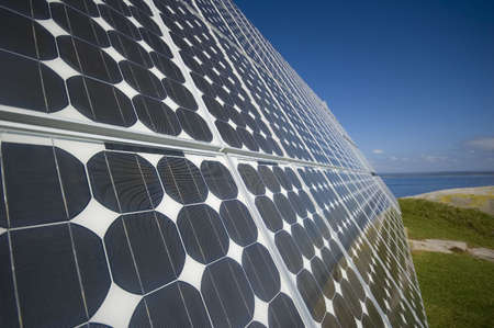 closeup view of solar panels
