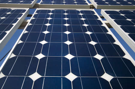 closeup view of solar panels
