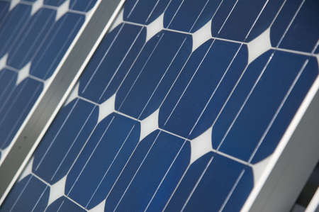 closeup view of solar panels