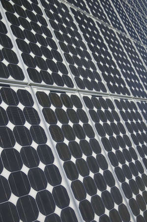 closeup view of solar panels