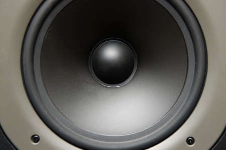 closeup view of a stereo speakerの写真素材