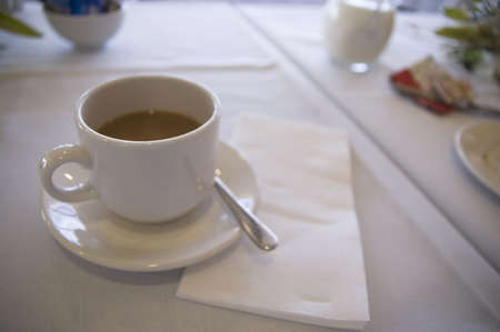 closeup view of a coffee cupの写真素材