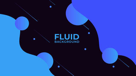 Modern Dark Blue Fluid Gradient Background. Fluid shapes compositionのイラスト素材