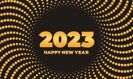 Happy new year 2023 background with elegant gold glitter pattern. Vector illustrationのイラスト素材