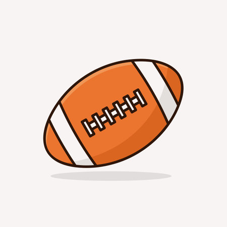 American football standard ball cartoon icon vector illustration. Sports icon concept illustrationのイラスト素材