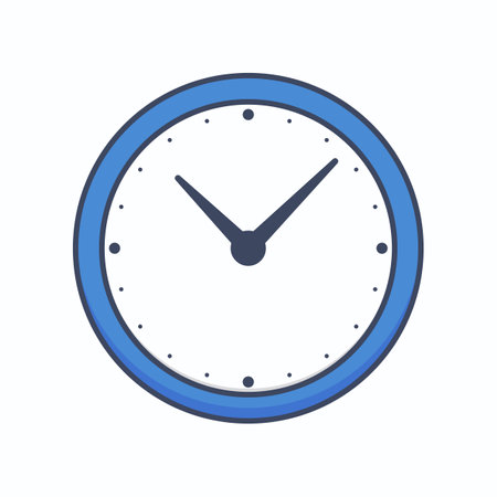 Minimalist cute wall clock cartoon icon vector. Office furniture and interior symbol stock vector illustration.のイラスト素材