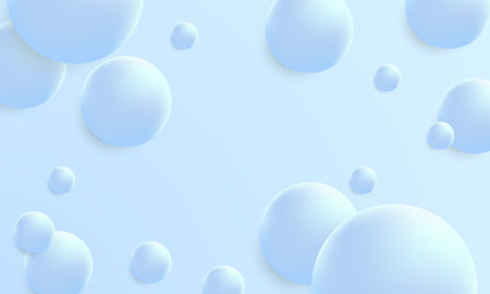 shiny 3d blue sphere of balls background. Blue ball texture gradient collection. Realistic blue hologram sphere ball flyingのイラスト素材