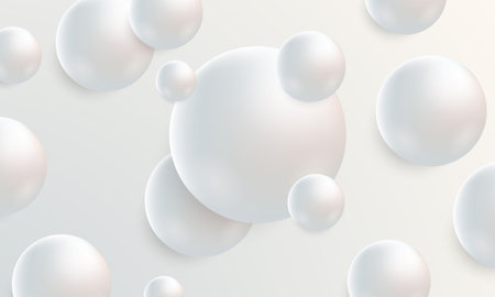 Shiny 3d white sphere of balls background. Silver texture gradient collection. Shiny and metal steel gradient template for chrome border, silver frame, ribbon or label designのイラスト素材