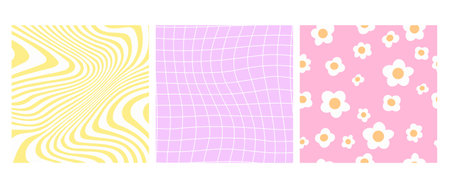 Abstract retro aesthetic backgrounds. Twisted and distorted vector texture in trendy retro...