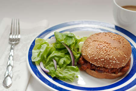 sloppy joe made with meatless soyの写真素材
