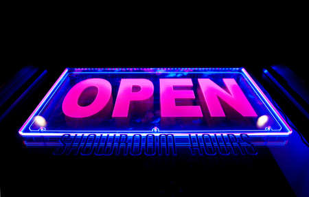 pink neon sign, low angle shotの写真素材