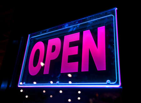 open sign from the side 