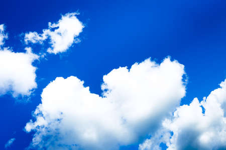Iridocumulus clouds in the summer skyの写真素材