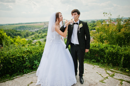 young beautiful wedding coupleの写真素材