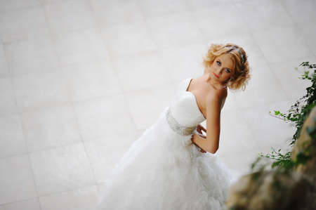Young beautiful blonde model brideの写真素材