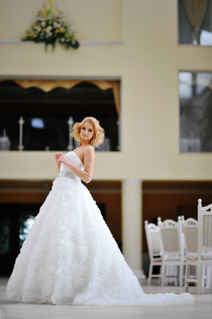 Young beautiful blonde model brideの写真素材