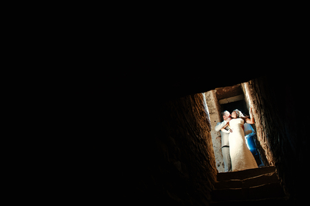 wedding couple at the dungeonの写真素材