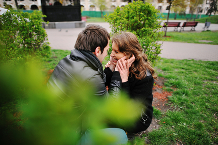 Young beautiful stylish coupleの写真素材