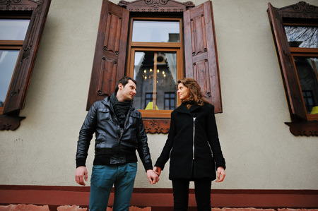 Young beautiful stylish coupleの写真素材