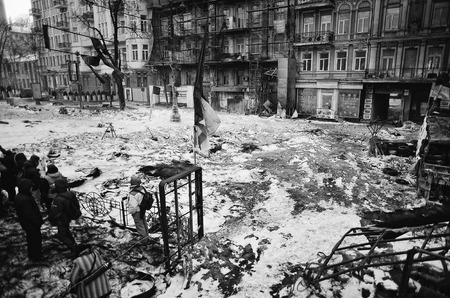 KYIV, UKRAINE - JANUARY 2014: Euromaidan. Revolution of Freedom.のeditorial素材