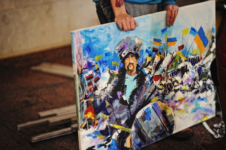 KYIV, UKRAINE - JANUARY 2014: Euromaidan. Revolution of Freedom.のeditorial素材