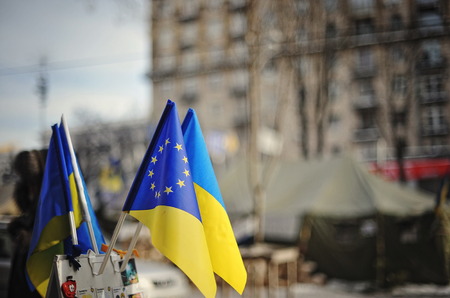 KYIV, UKRAINE - JANUARY 2014: Euromaidan. Revolution of Freedom.のeditorial素材