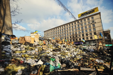 KYIV, UKRAINE - FEBRUARY 2014: Euromaidan. Revolution of Freedom.のeditorial素材