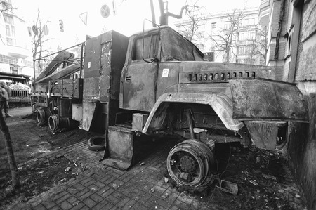 KYIV, UKRAINE - FEBRUARY 2014: Euromaidan. Revolution of Freedom.のeditorial素材
