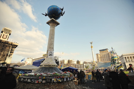 KYIV, UKRAINE - FEBRUARY 2014: Euromaidan. Revolution of Freedom.のeditorial素材
