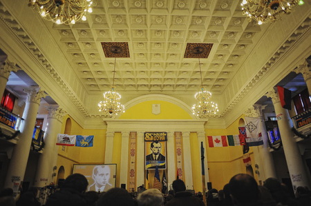 KYIV, UKRAINE - JANUARY 2014: Euromaidan. Revolution of Freedom.のeditorial素材