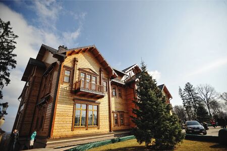 NOVI PETRIVTSI, UKRAINE - FEBRUARY 2014:  residence of ex-president of Ukraine Viktor Yanukovichのeditorial素材
