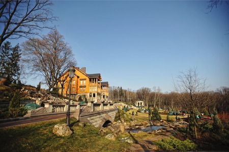 NOVI PETRIVTSI, UKRAINE - FEBRUARY 2014:  residence of ex-president of Ukraine Viktor Yanukovichのeditorial素材
